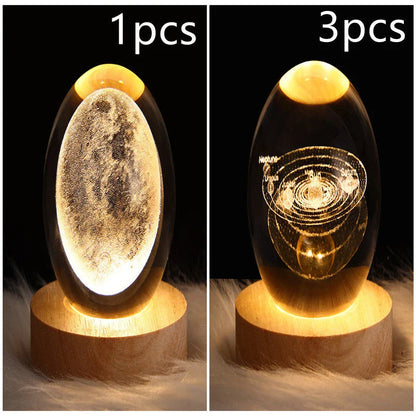A mesmerizing galaxy-inspired crystal ball lamp with a warm, soothing LED glow.