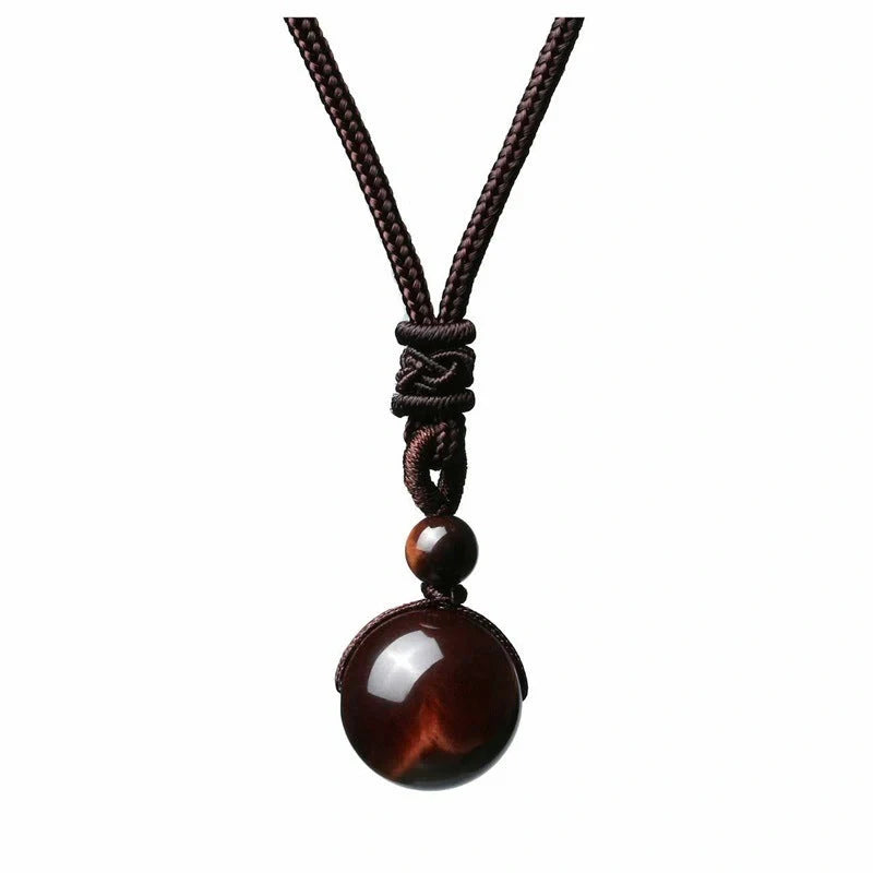 16mm natural obsidian pendant amethyst necklace with adjustable length and geometric design
