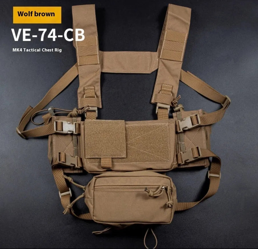 Expandable breathable chest mount vest in American Cordura fabric, available in multiple colours, one size fits all.