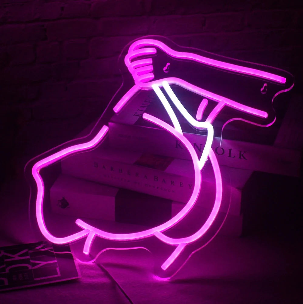 LED modelling neon lights showing bar beauty silhouette with 6mm lamp cap detail