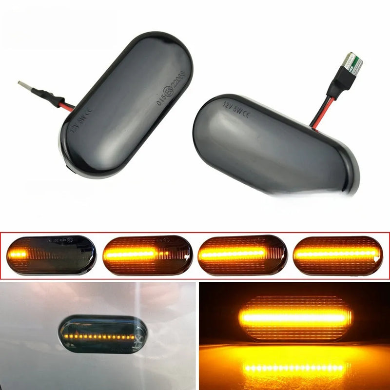 Flowing Water Fender Side Lamp Side Turn Signal for Skoda Octavia 1U 1996-2010 model replacement indicator light with blackened shell or crystal case flowing water style ABS construction