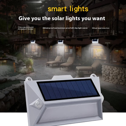 Solar outdoor human body induction step light with abstract design for steps and pathways