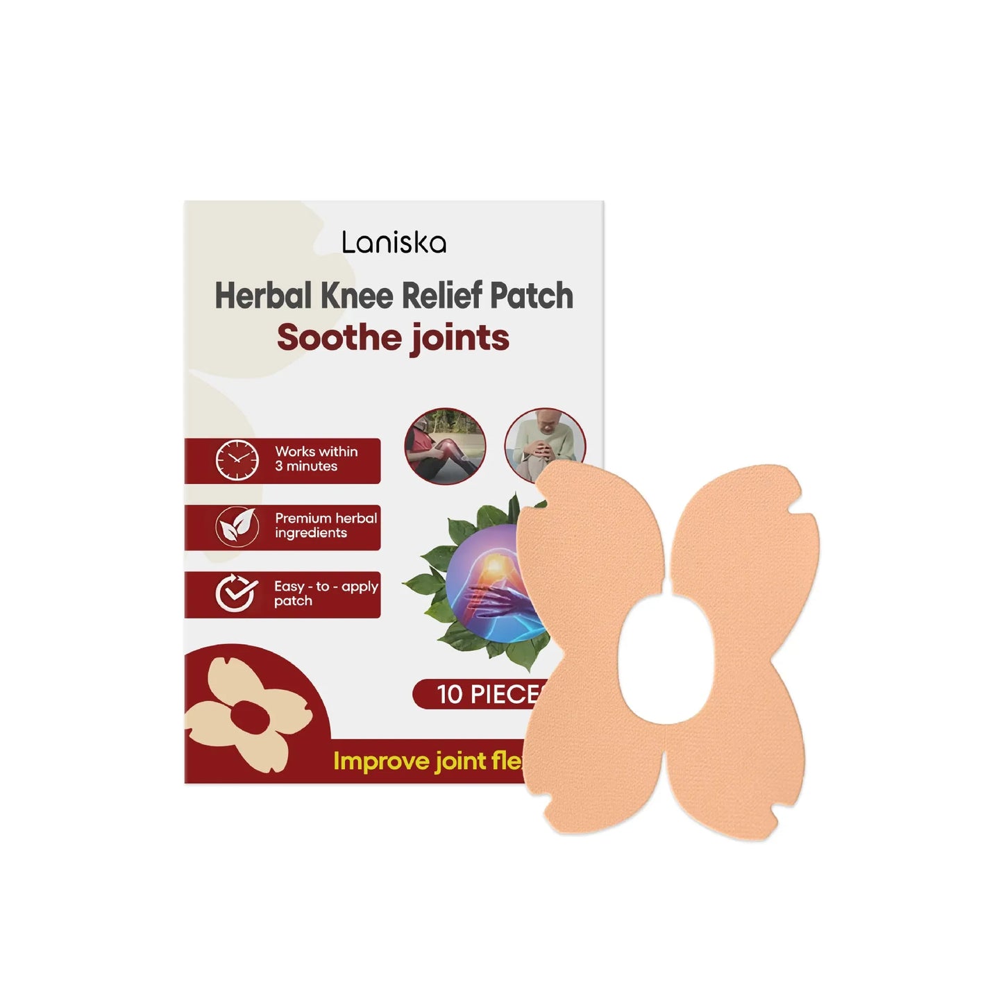 LANISKA herbal moxa leaf menthol joint nourishing adhesive bandage 10-piece set with storage box