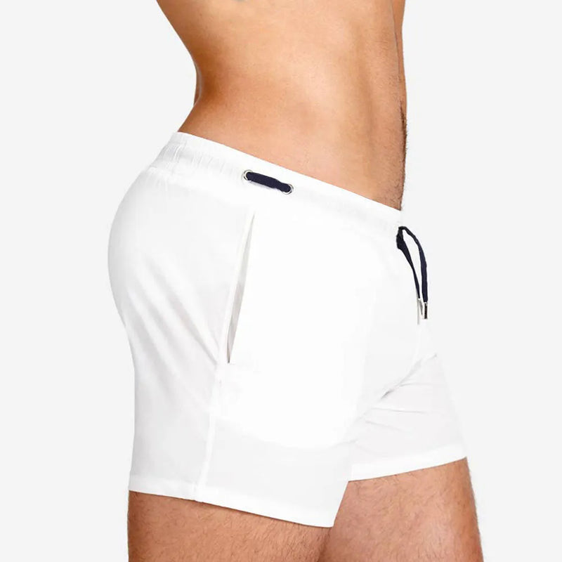 Mesh Lining Sports Shorts for Swimming and Fitness with Quick-Dry Polyester and Secure Elastic Waistband in Six Colour Options