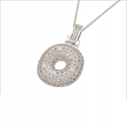 Copper Micro Inlaid Zircon Letter Pendant Necklace with customizable alphabet options