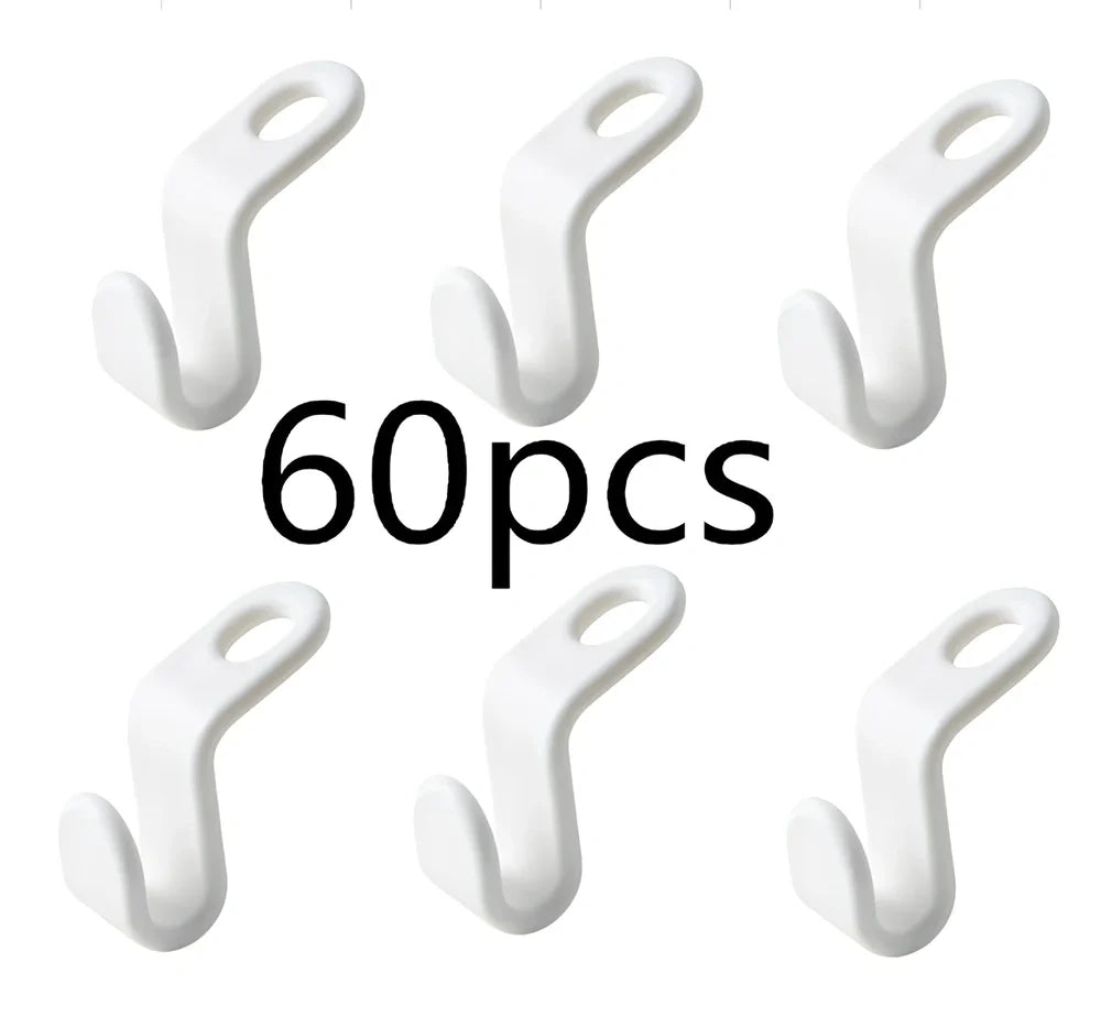 Plastic closet stack hanger rack with 6cm connectors for vertical wardrobe organisation