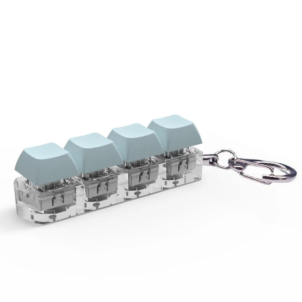 Four-key mechanical keyboard switch tester with transparent bottom shell and ABS plastic construction