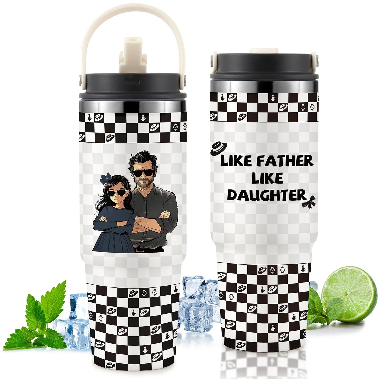 Premium 30oz stainless steel insulated cup in various colors, keeping drinks hot or cold for hours.