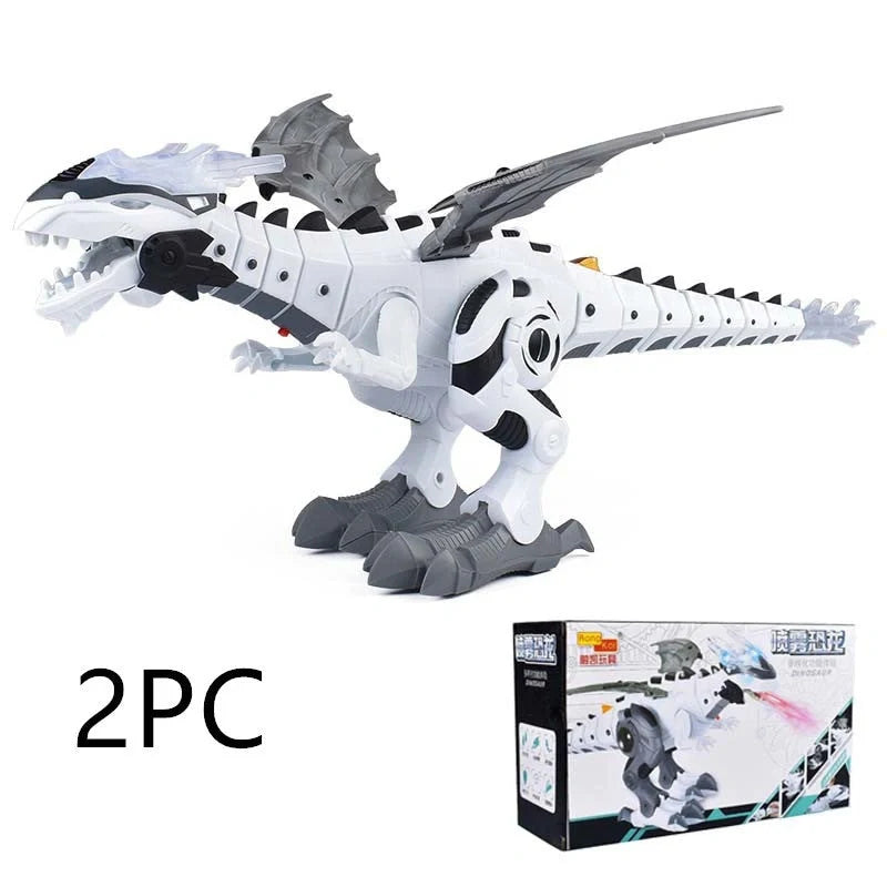 Intelligent Robot Toy Dinosaur with water spray feature in green and white colors