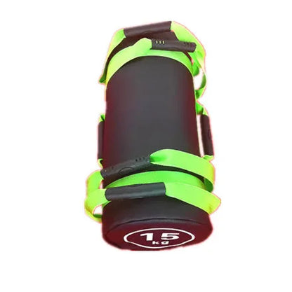 White PVC training sandbag with adjustable weights from 5kg to 30kg for gym and home fitness