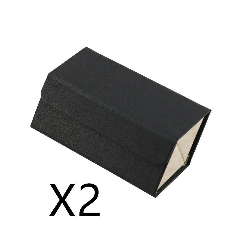 Foldable PU leather sunglasses and eyeglasses organizer case with five slots