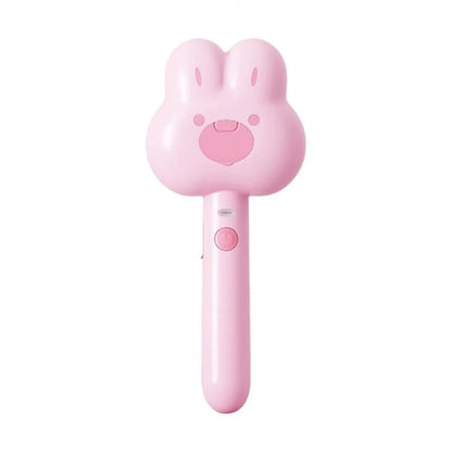 Rechargeable cat grooming comb with steam function in cartoon design, showing long handle and brush head