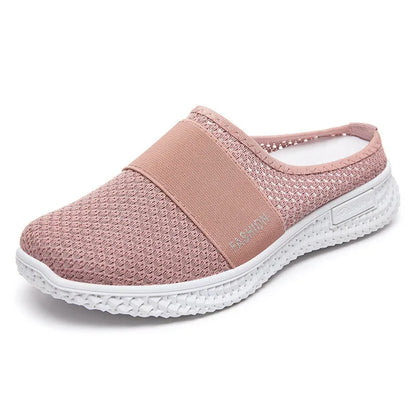 Women's breathable mesh casual shoes with hollow out design and flat heel