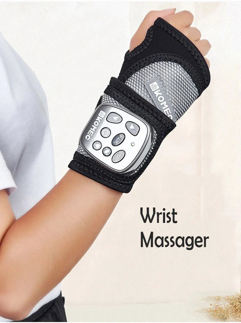 Wireless Therapeutic Wrist Massager with Vibration, Heating, and Ergonomic Design for Pain Relief and Relaxation