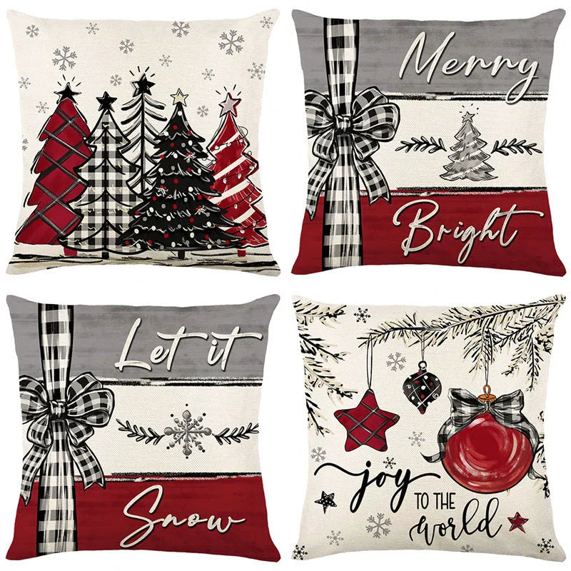 Festive Christmas cushion cover with vibrant colors and a cozy, comfortable design