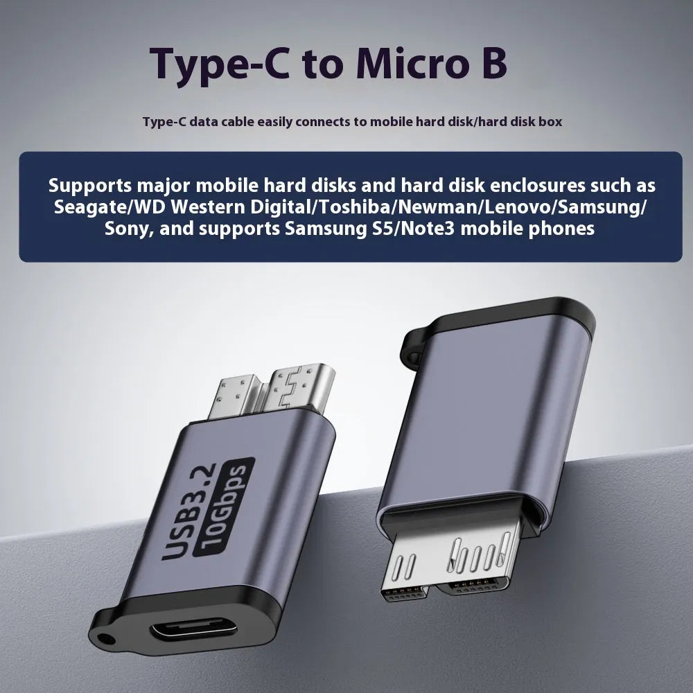 Micro USB to USB-C and USB-A adapter converter for data transfer and charging devices