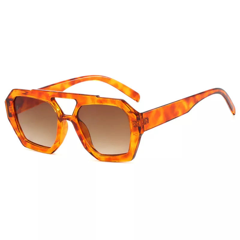 Big frame leopard print sunglasses with UV400 protection in multiple colors