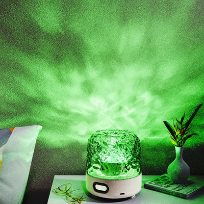 Bedroom projection night light showing water ripple and starry sky effects with remote control