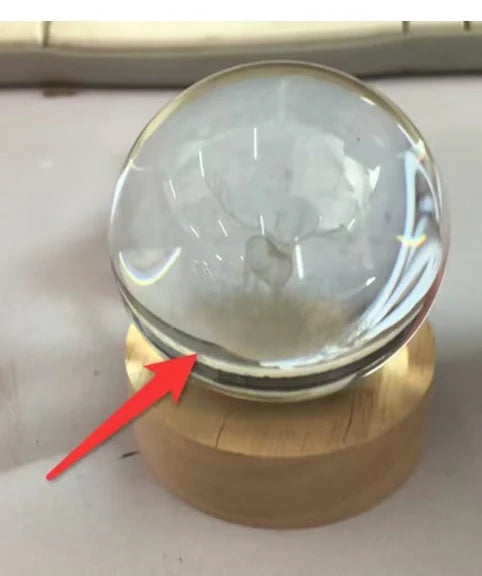 White crystal ball night light with USB plug showing uniform illumination and decorative design options