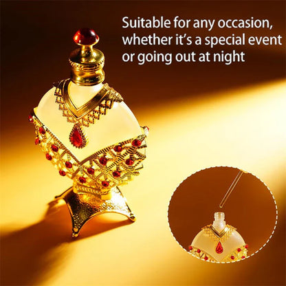 Luxurious Perfume Oil with Long-Lasting, Subtle Fragrance in Decorative Glass Bottle
