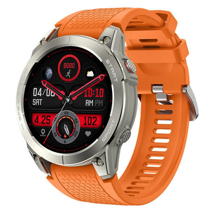 S53 Outdoor GPS Sports Smart Watch in black or orange with 1.43 inch touch screen and silicone strap