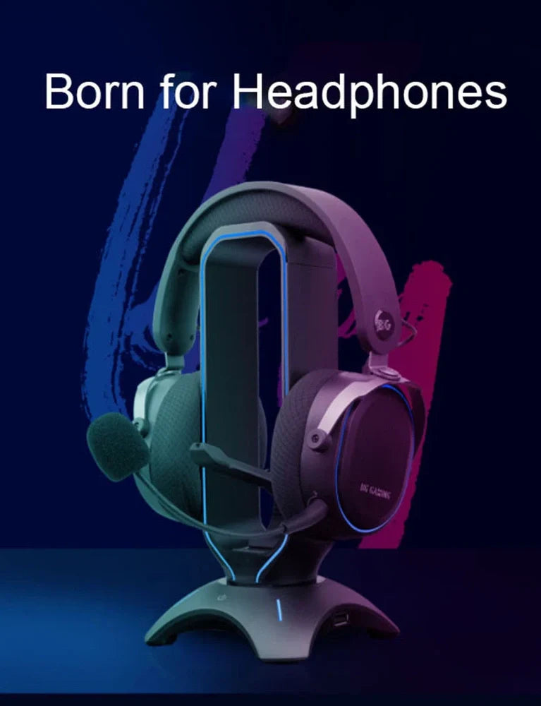RGB gaming headphone stand measuring 252.5mm with USB connection and multiple colour options