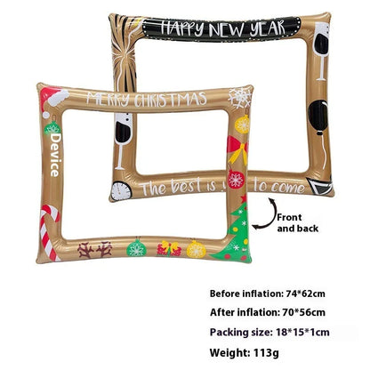 150cm Christmas inflatable photo frame made from PVC for holiday photography