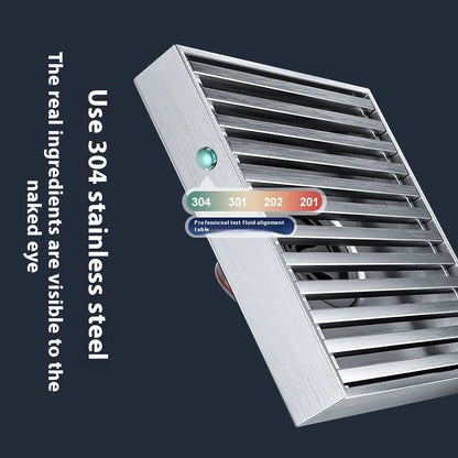 304 stainless steel courtyard deodorant floor drain with 15x15cm gun grey ABS plastic core