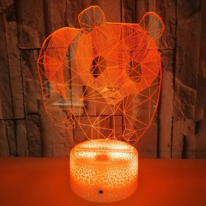 Panda LED night light with colourful 3D acrylic design and remote control