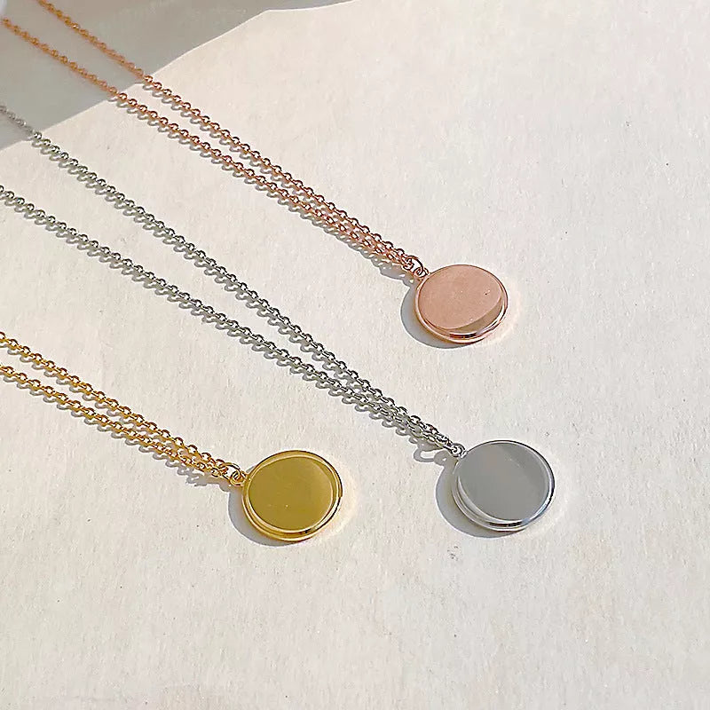 S925 pure silver projection necklace with LOVE design in gold, rose gold, and silver