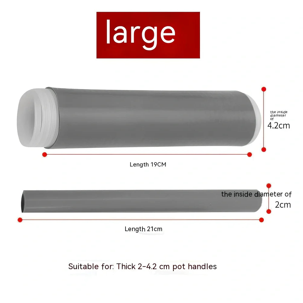 Handmade silicone kitchen insulation sleeve with non-slip textured surface for heat protection