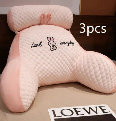 Adjustable ergonomic reading pillow with breathable fabric and detachable cover for comfortable support and easy cleaning
