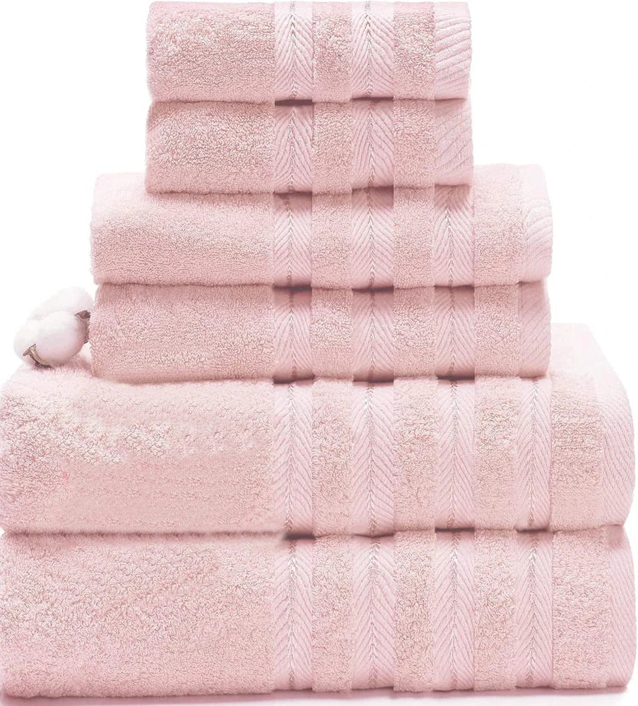 Long staple cotton towel set with three sizes: face cloth, hand towel, and bath sheet in navy blue