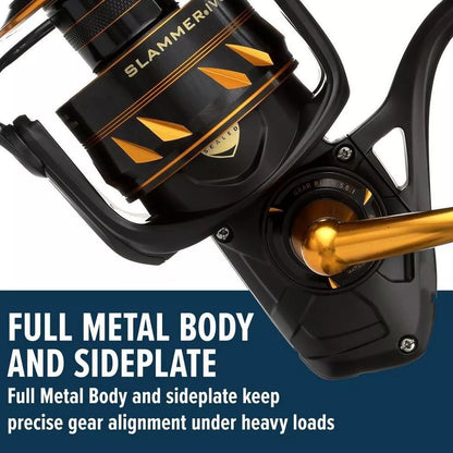 All Metal Sea Fishing Spinning Wheel with Iron Plate and Straight Handle