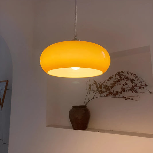 Bauhaus three headed egg tart pendant light with milk white glass shades