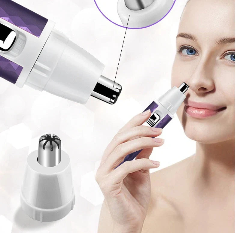 Portable electric razor for women with 5-in-1 functionality for painless hair trimming