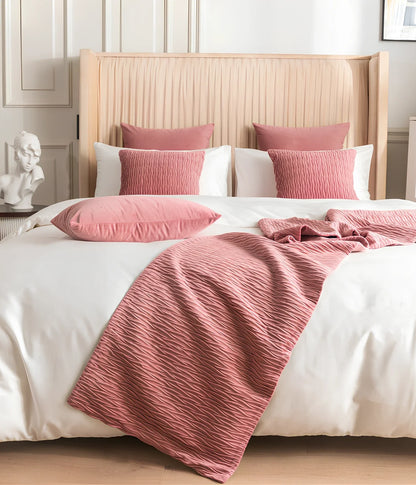 Pure cotton bed flag in various colours showing 45cm width coverage on UK standard bed