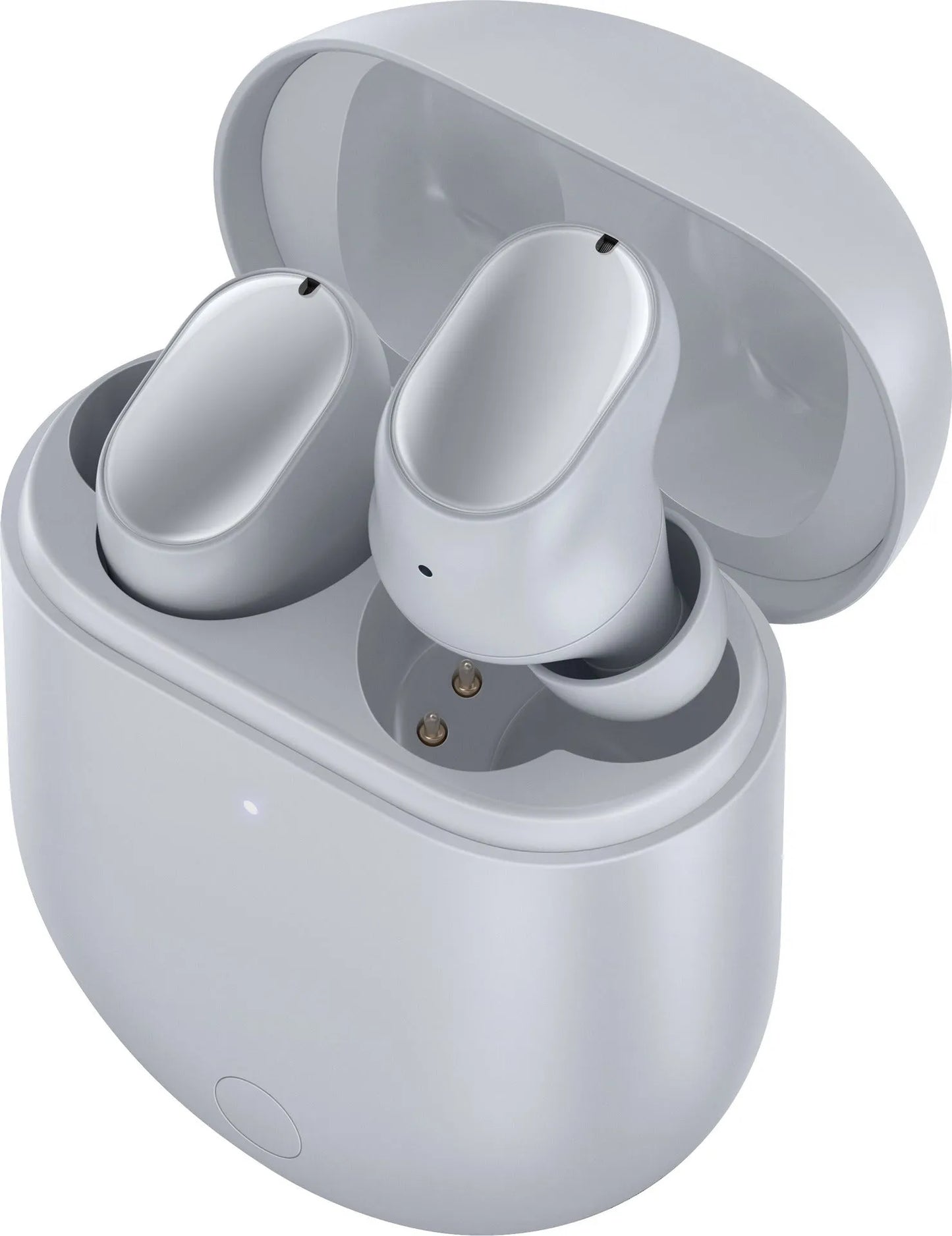Ice crystal grey wireless Bluetooth headset with in-ear design and single earpiece for hands-free calls