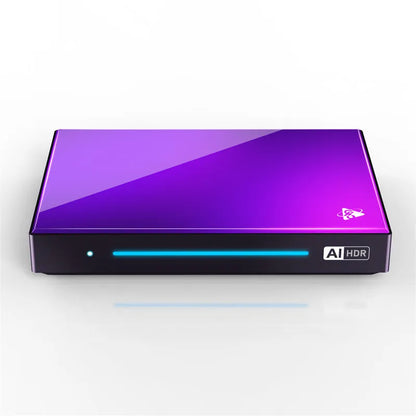 Android eight-core set-top box, 96mm x 16.8mm, with HDMI, Bluetooth, WiFi, remote control and DC power supply