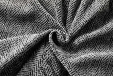 Straight-leg fleece-lined casual trousers in light grey for plus-size figures, showing elastic waist and drape.