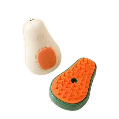 Electric steam brush for cats and dogs, with rounded bristles for gentle grooming and effective hair removal