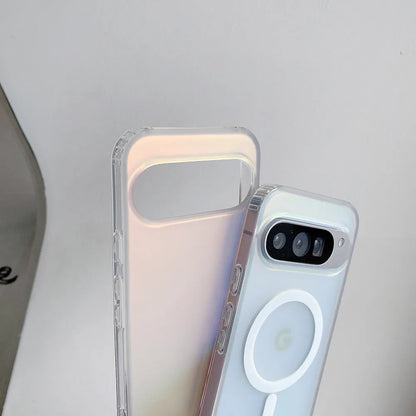Transparent laser frosted matte phone case for Google Pixel with magnetic function.