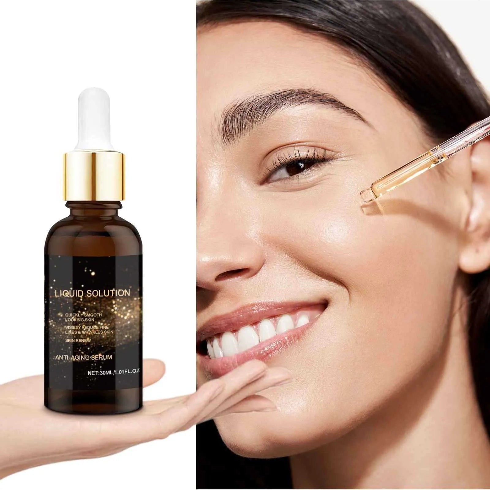 30ml facial moisturising solution bottle with glycerin and hyaluronic acid