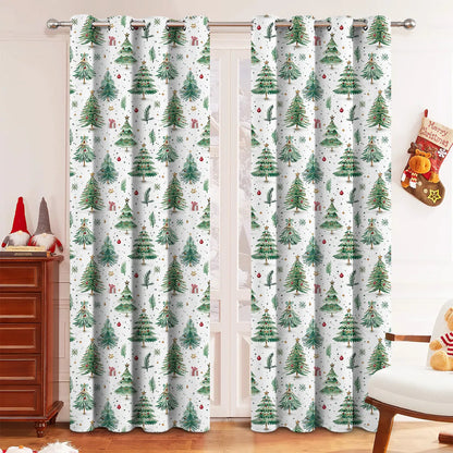 Christmas Forest punching design shading curtain in modern simplicity style showing high sunshade function