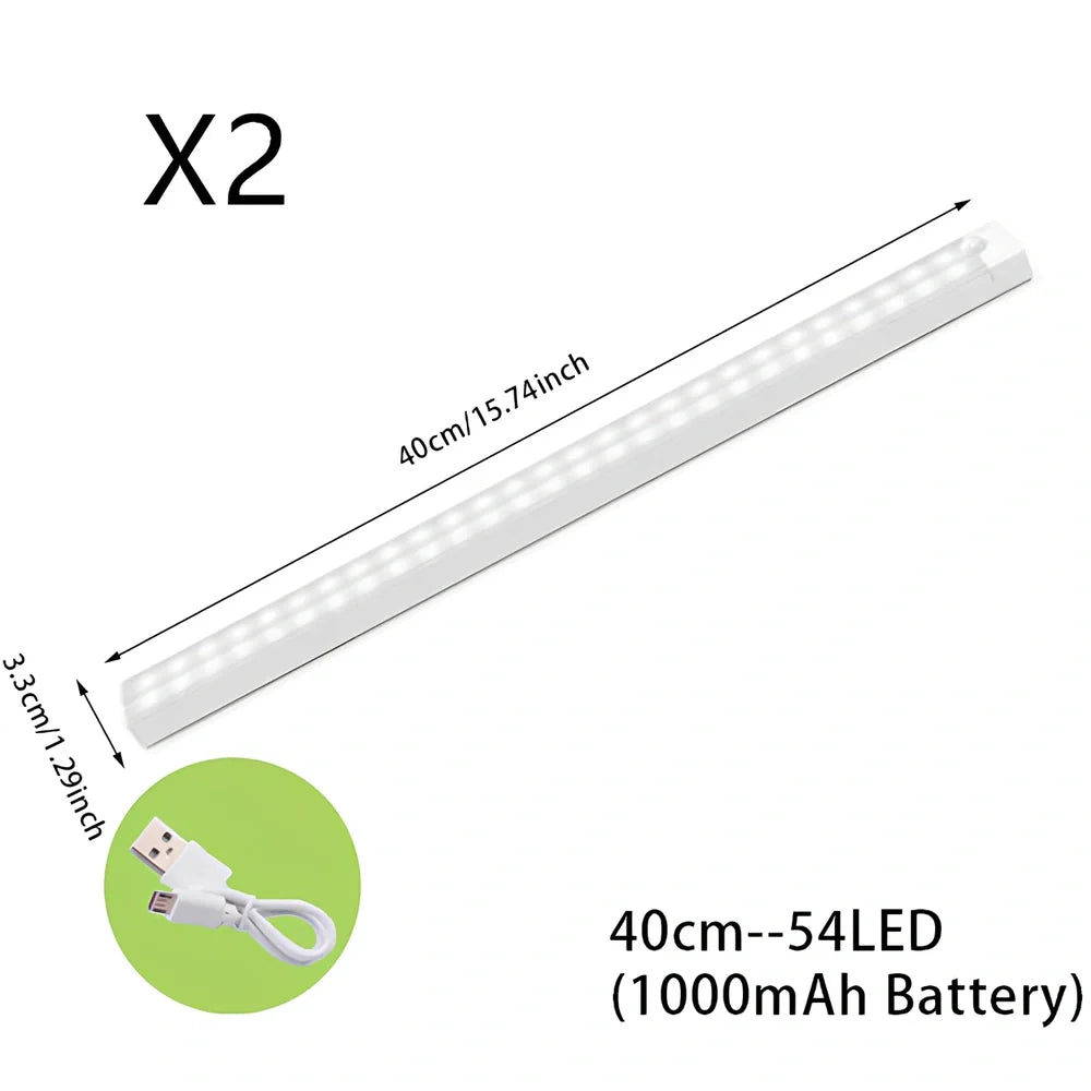 Stainless steel wireless LED motion sensor night light with magnetic wall mounting