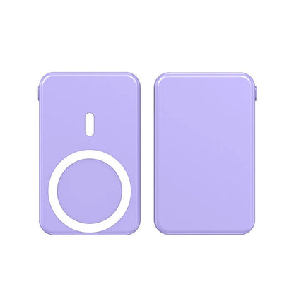 Ultra-thin 10000mAh magnetic wireless power bank in black, blue, or white, 15W fast charge for iPhone.