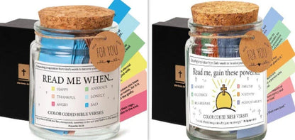 Bible Verses In A Jar glass container with 90 inspirational verses