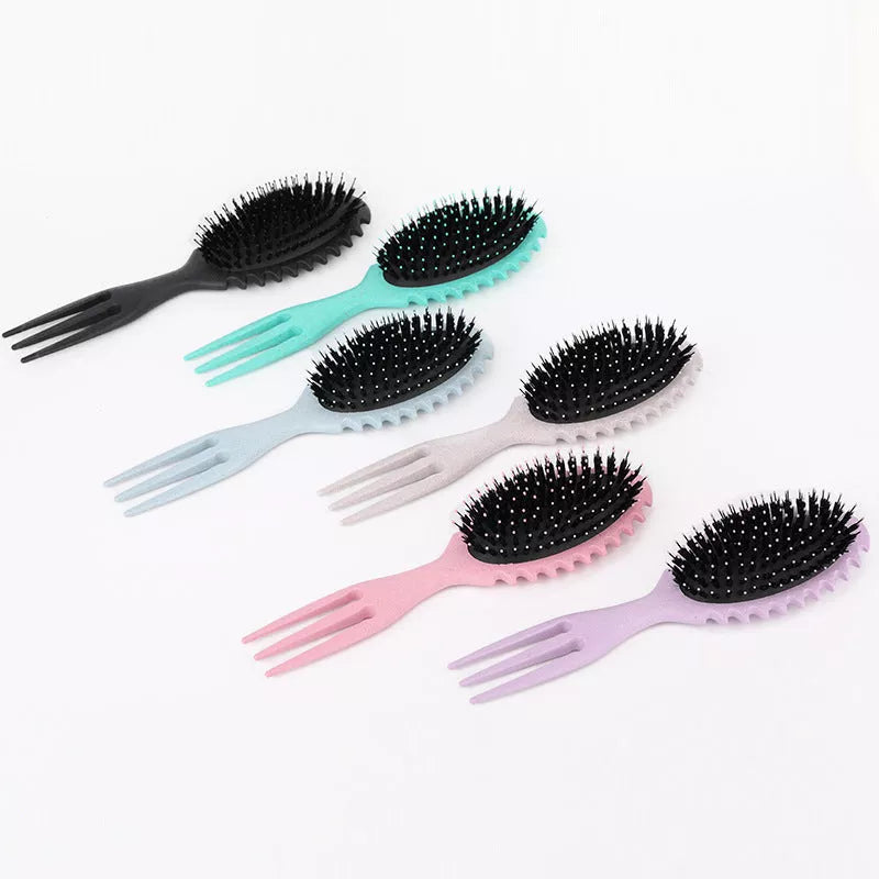 3-in-1 curl defining hair brush set with boar bristle comb and detangling brush