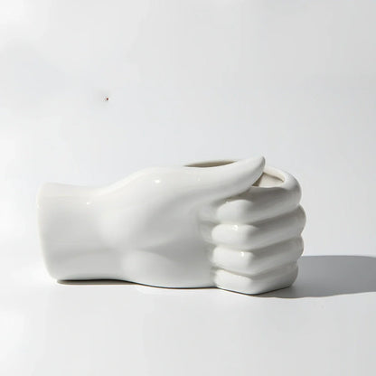 Ceramic human body vase with colour glaze finish showing decorative figures patterns, displayed as hanging ornament