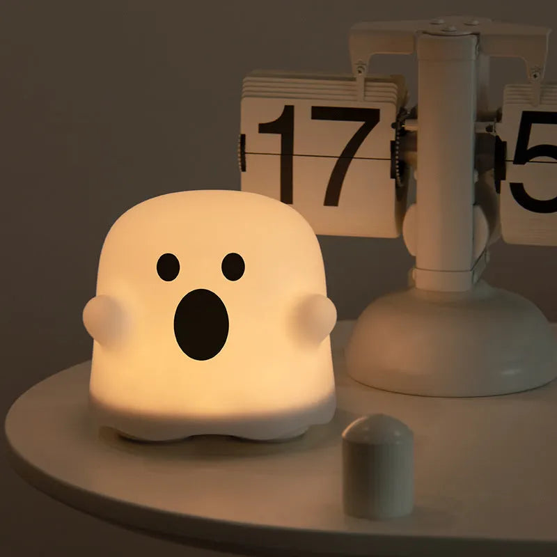 White silicone LED night light with touch sensor base showing 110mm height measurement